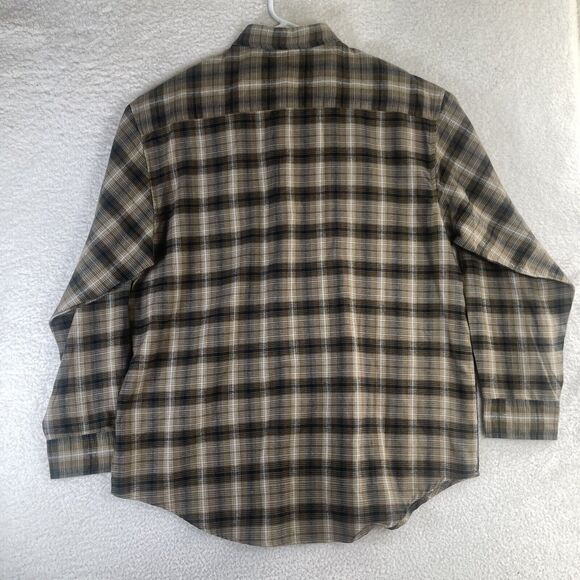 VTG Northwest Territory Flannel Shacket Mens Large Beige Plaid Nylon Lined - Picture 2 of 13